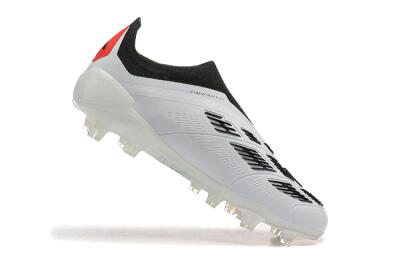 Adidas Predator 24 Elite Laceless FG Low-Tops Soccer Cleats - White/Black/Red