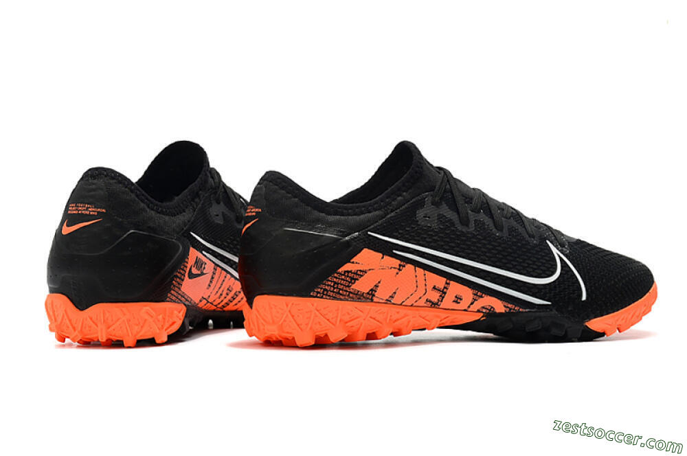 Nike Mercurial Vapor 13 Pro TF Low-Tops Soccer Shoes - Black/Orange 9