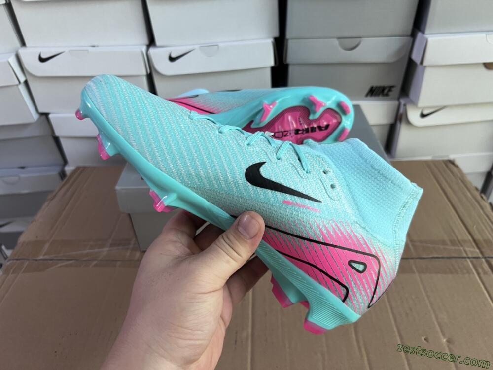 Nike Air Zoom Mercurial Superfly 10 Elite FG High-Tops Soccer Cleats - Jade/Black/Pink