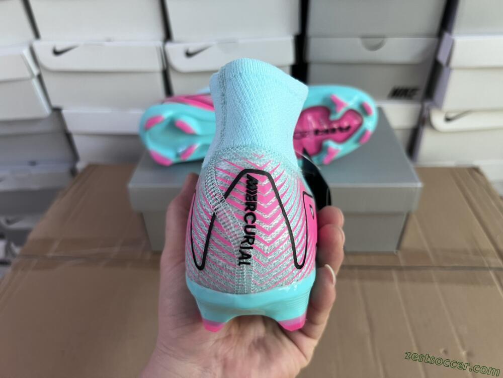 Nike Air Zoom Mercurial Superfly 10 Elite FG High-Tops Soccer Cleats - Jade/Black/Pink