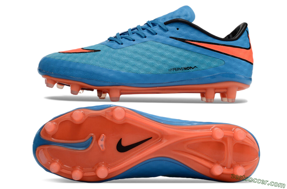 Nike Hypervenom Phantom FG Low-Tops Soccer Cleats - Blue/Orange 1
