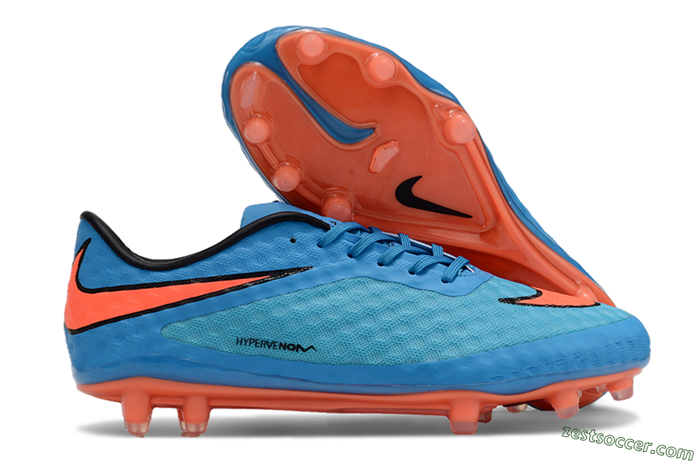 Nike Hypervenom Phantom FG Low-Tops Soccer Cleats - Blue/Orange 0