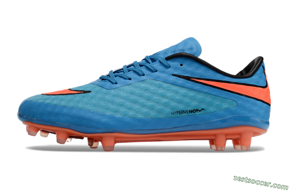 Nike Hypervenom Phantom FG Low-Tops Soccer Cleats - Blue/Orange 2