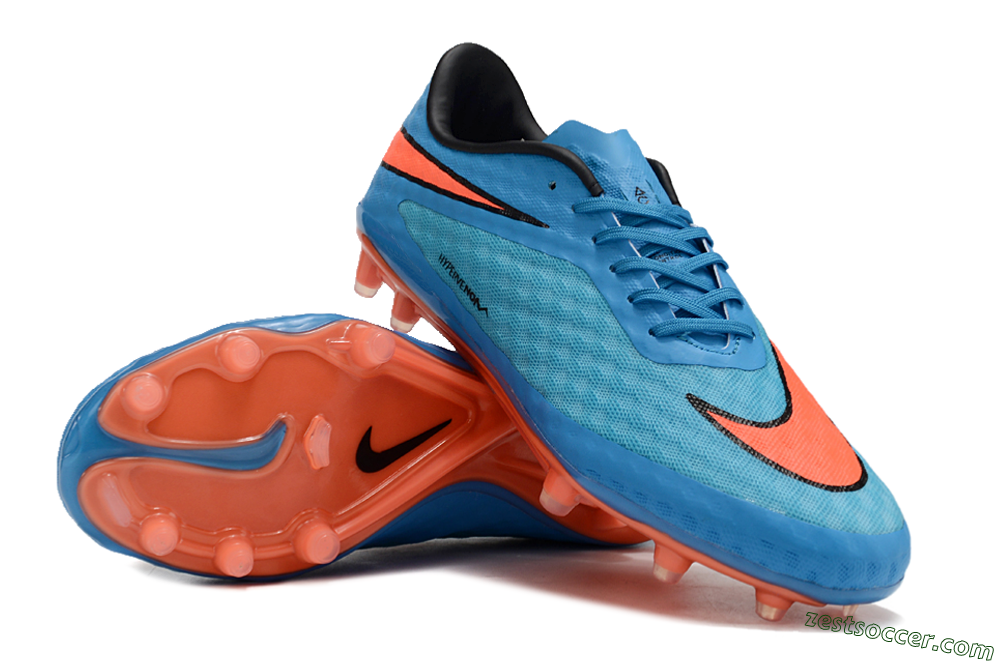 Nike Hypervenom Phantom FG Low-Tops Soccer Cleats - Blue/Orange 3
