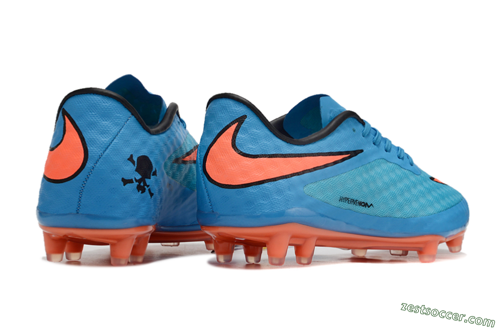 Nike Hypervenom Phantom FG Low-Tops Soccer Cleats - Blue/Orange 6