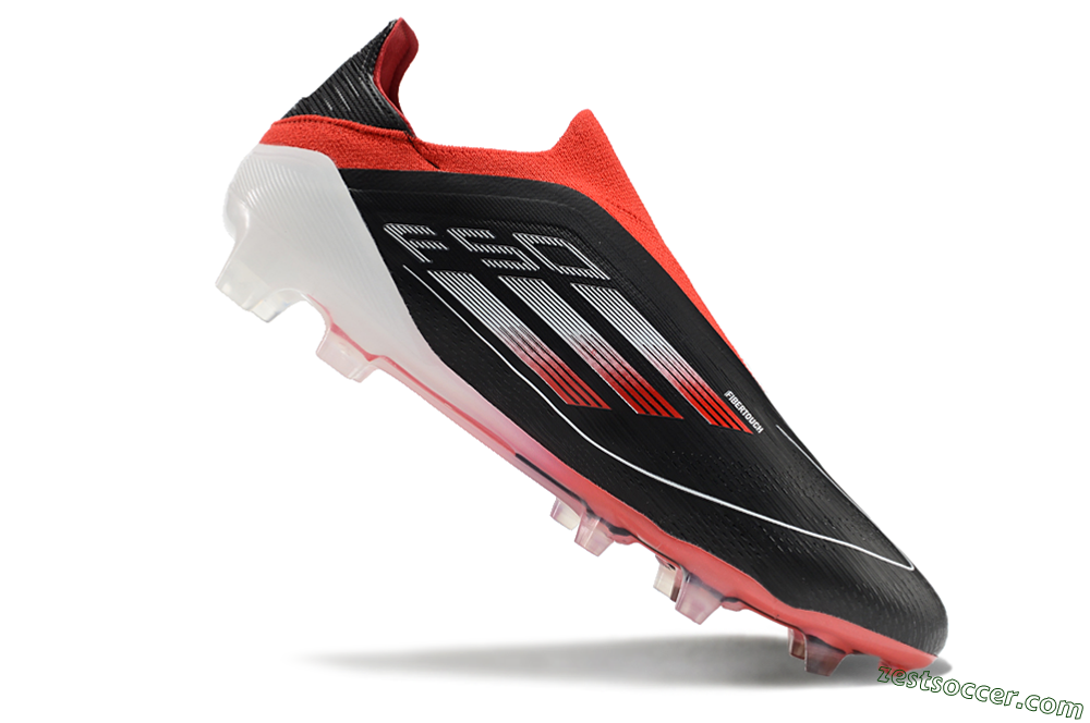 Adidas F50 Elite Laceless FG Low-Tops Soccer Cleats - Black/Red/White 4
