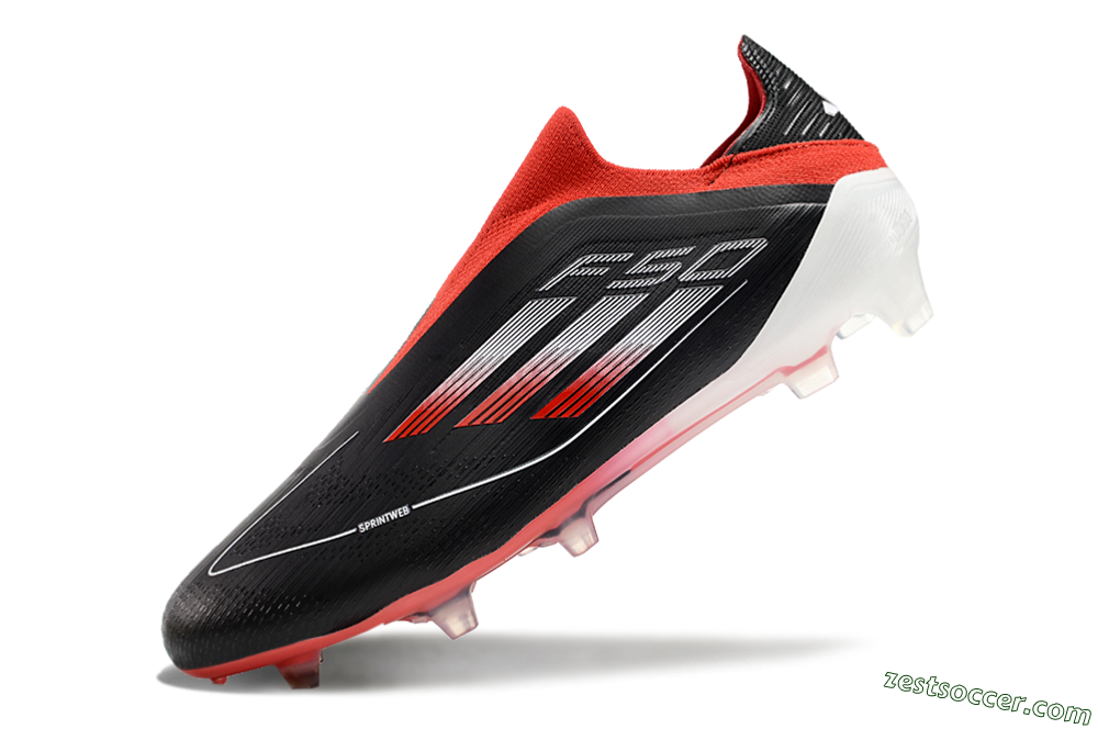 Adidas F50 Elite Laceless FG Low-Tops Soccer Cleats - Black/Red/White 5