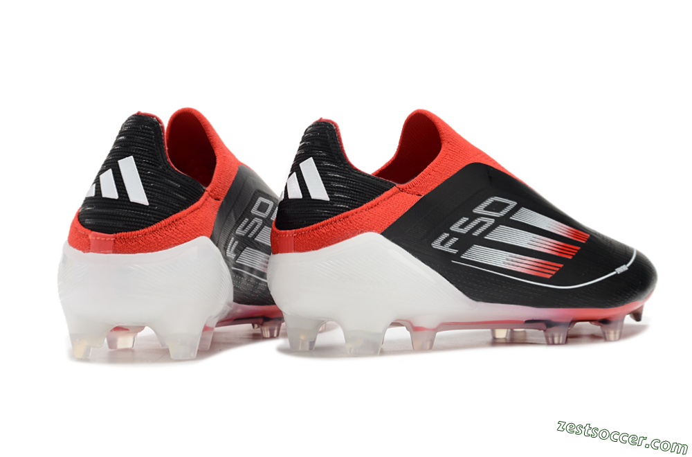 Adidas F50 Elite Laceless FG Low-Tops Soccer Cleats - Black/Red/White 6