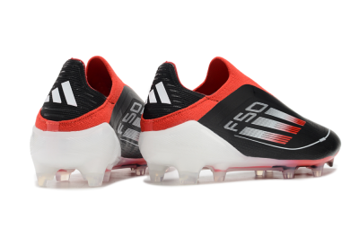 Adidas F50 Elite Laceless FG Low-Tops Soccer Cleats - Black/Red/White