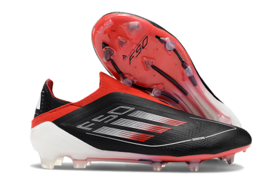 Adidas F50 Elite Laceless FG Low-Tops Soccer Cleats - Black/Red/White