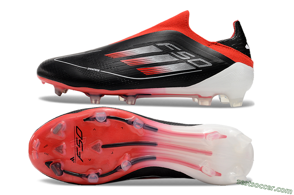 Adidas F50 Elite Laceless FG Low-Tops Soccer Cleats - Black/Red/White 1