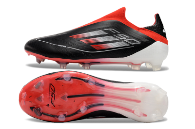 Adidas F50 Elite Laceless FG Low-Tops Soccer Cleats - Black/Red/White