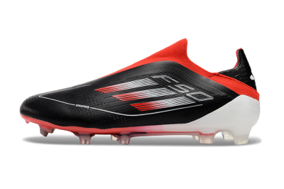 Adidas F50 Elite Laceless FG Low-Tops Soccer Cleats - Black/Red/White