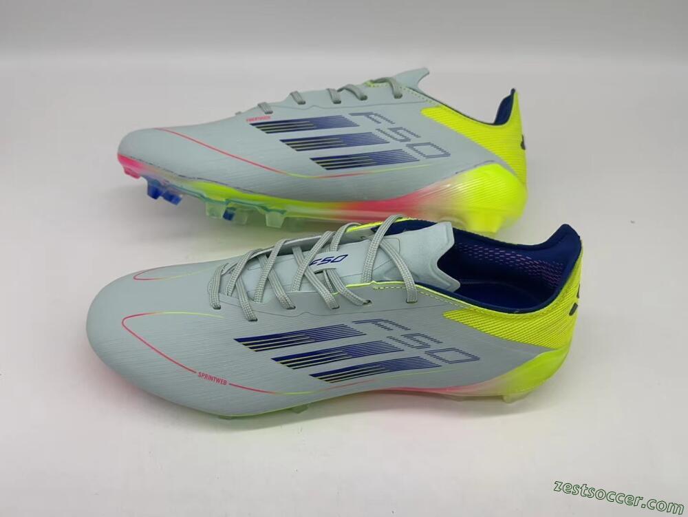 Adidas F50 Elite FG Low-Tops Soccer Cleats - Blue/Pink/Yellow