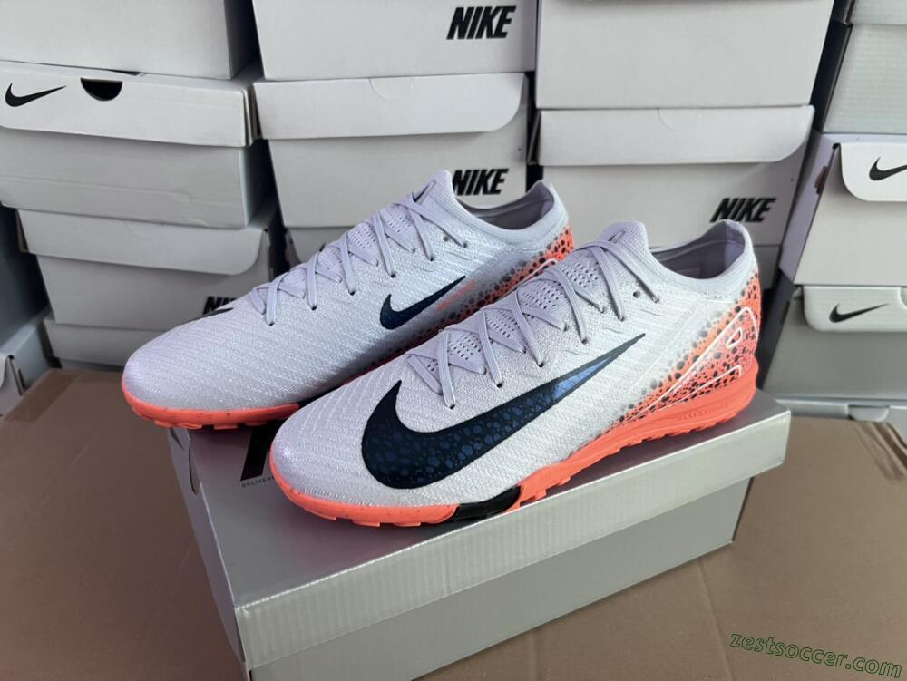 Nike Air Zoom Mercurial Vapor 15 Elite TF Low-Tops Soccer Shoes - Grey/Orange/Black
