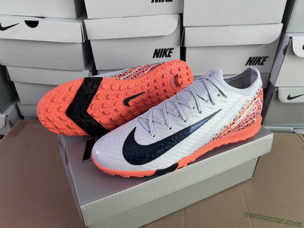 Nike Air Zoom Mercurial Vapor 15 Elite TF Low-Tops Soccer Shoes - Grey/Orange/Black