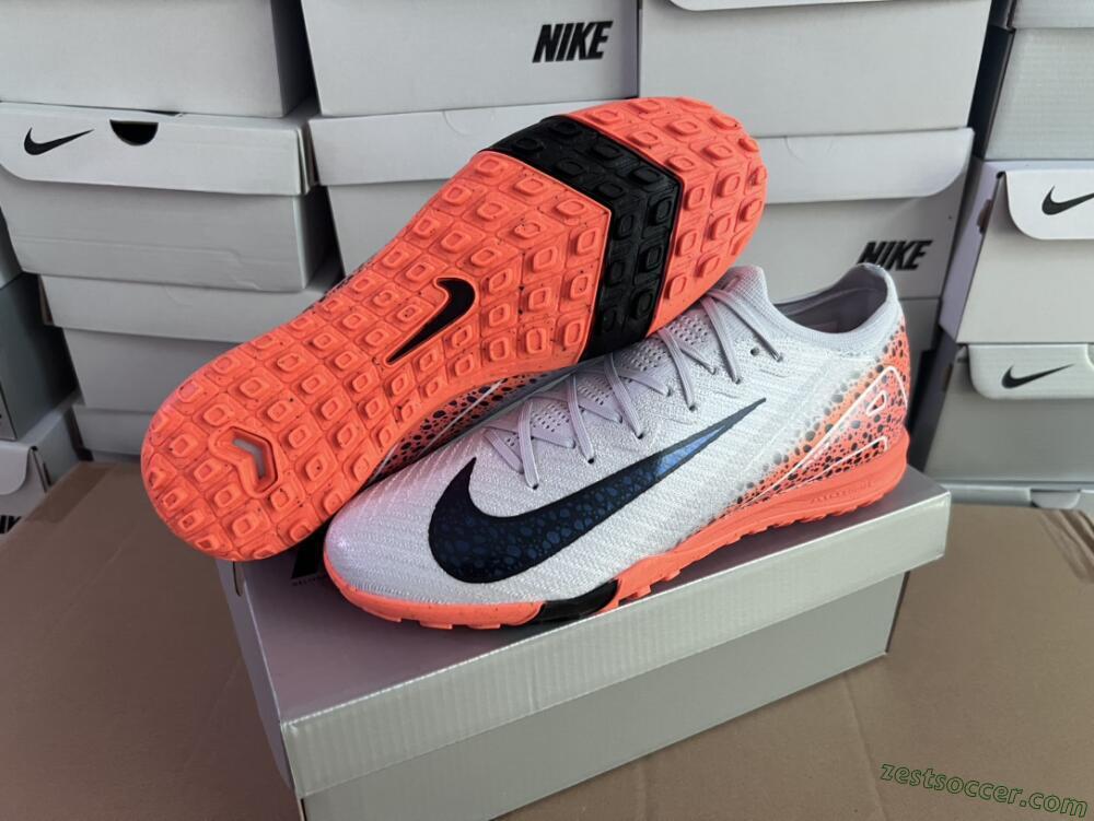 Nike Air Zoom Mercurial Vapor 15 Elite TF Low-Tops Soccer Shoes - Grey/Orange/Black