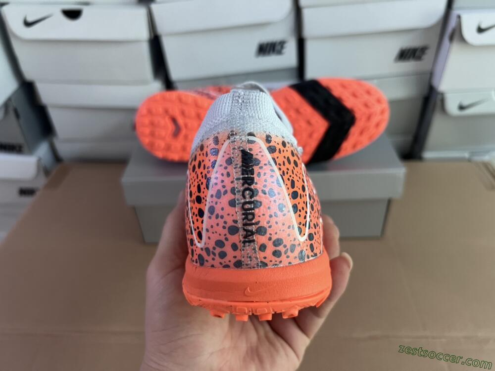 Nike Air Zoom Mercurial Vapor 15 Elite TF Low-Tops Soccer Shoes - Grey/Orange/Black