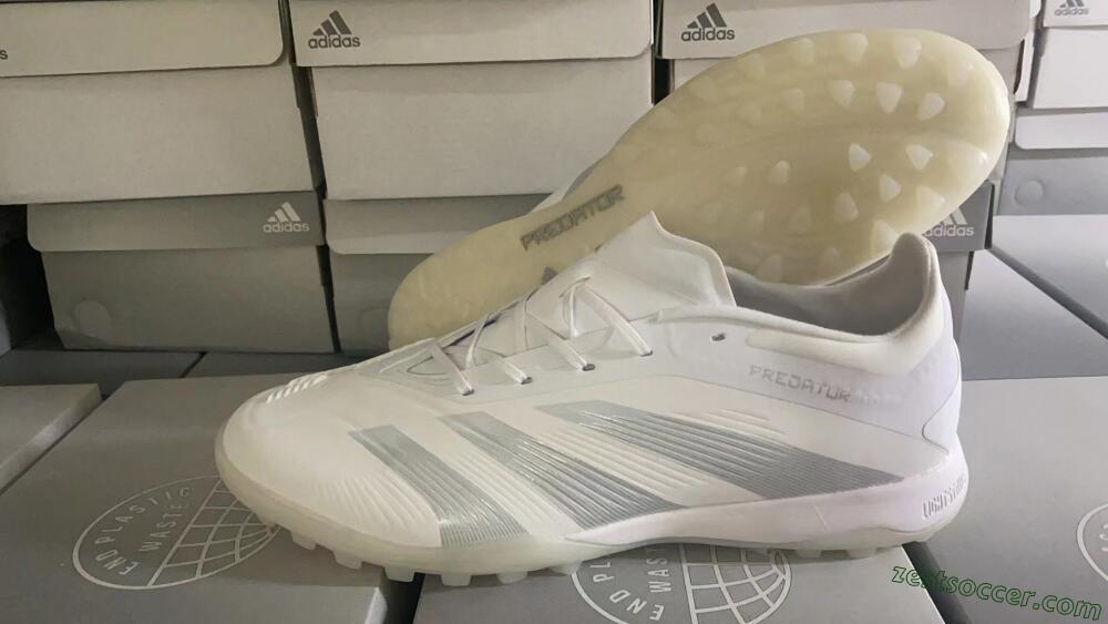 Adidas Predator 24 Elite TF Low-Tops Soccer Shoes - White/Silver/Beige