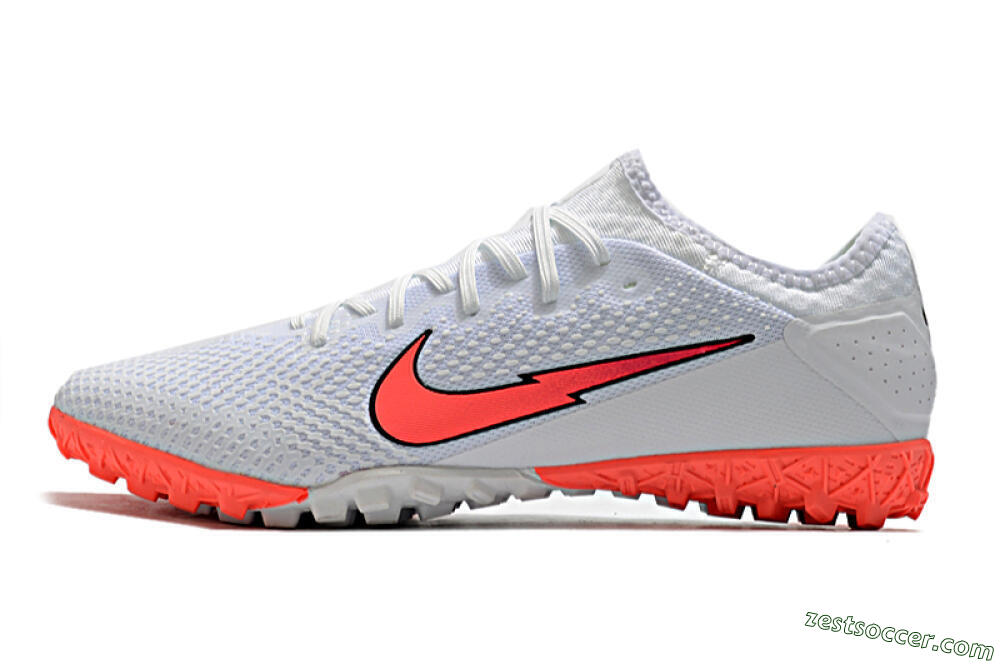 Nike Mercurial Vapor 13 Pro TF Low-Tops Soccer Shoes - White/Red 2
