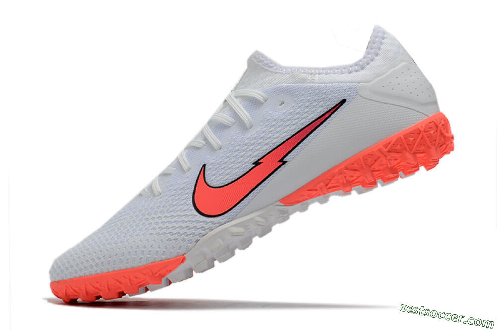 Nike Mercurial Vapor 13 Pro TF Low-Tops Soccer Shoes - White/Red 4