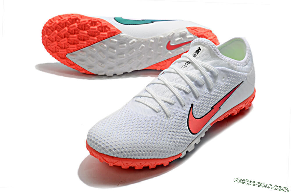 Nike Mercurial Vapor 13 Pro TF Low-Tops Soccer Shoes - White/Red 5