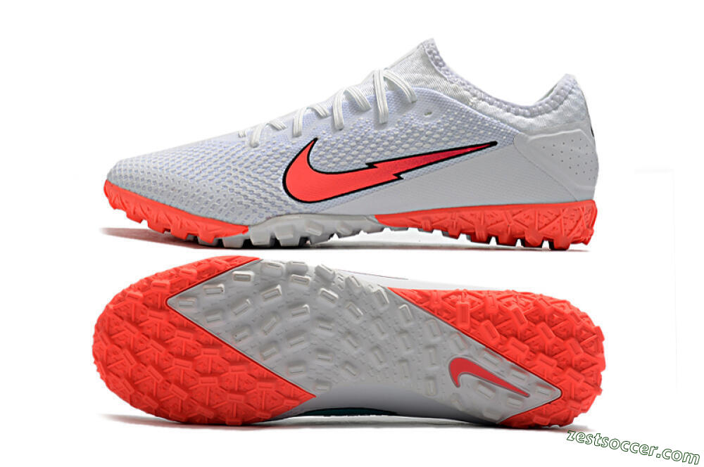 Nike Mercurial Vapor 13 Pro TF Low-Tops Soccer Shoes - White/Red 1