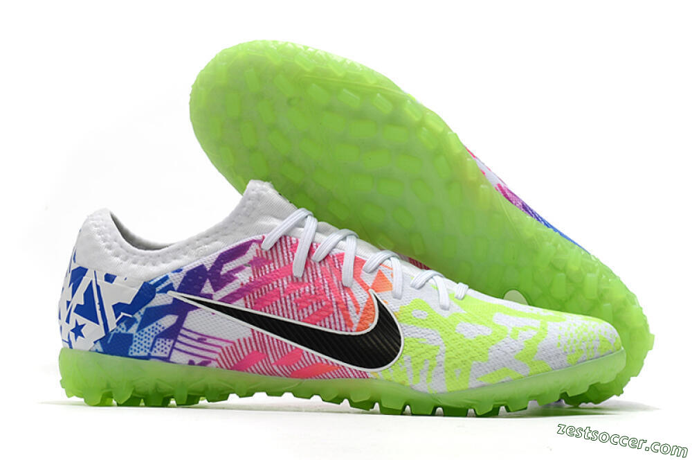 Nike Mercurial Vapor 13 Pro TF Low-Tops Soccer Shoes - White/Black/Pink/Blue 0