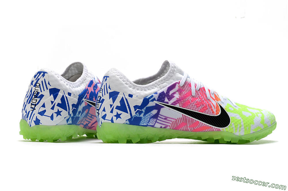 Nike Mercurial Vapor 13 Pro TF Low-Tops Soccer Shoes - White/Black/Pink/Blue 6