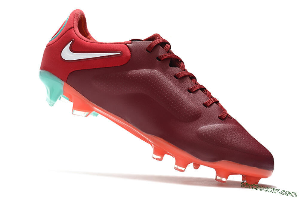 Nike Tiempo Legend 9 Elite FG Low-Tops Soccer Cleats - Red/Jade/White 4