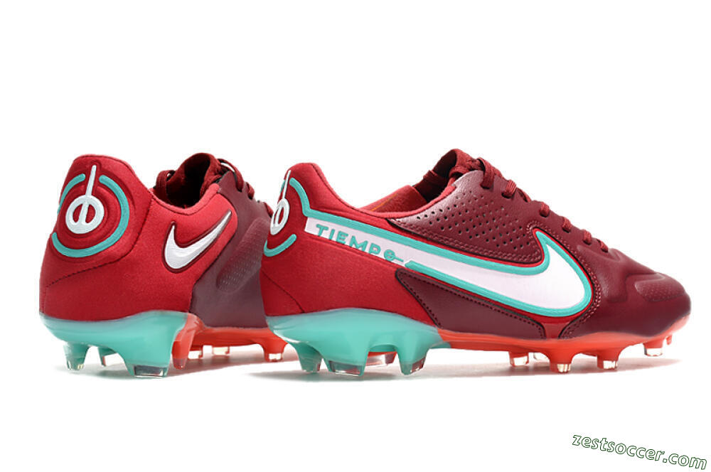 Nike Tiempo Legend 9 Elite FG Low-Tops Soccer Cleats - Red/Jade/White 6