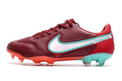 Nike Tiempo Legend 9 Elite FG Low-Tops Soccer Cleats - Red/Jade/White