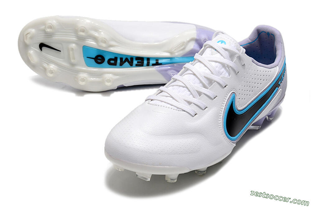 Nike Tiempo Legend 9 Elite FG Low-Tops Soccer Cleats - White/Jade/Black/Grey 3