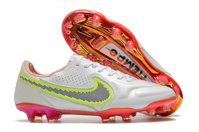Nike Tiempo Legend 9 Elite FG Low-Tops Soccer Cleats - White/Yellow/Black/Gold