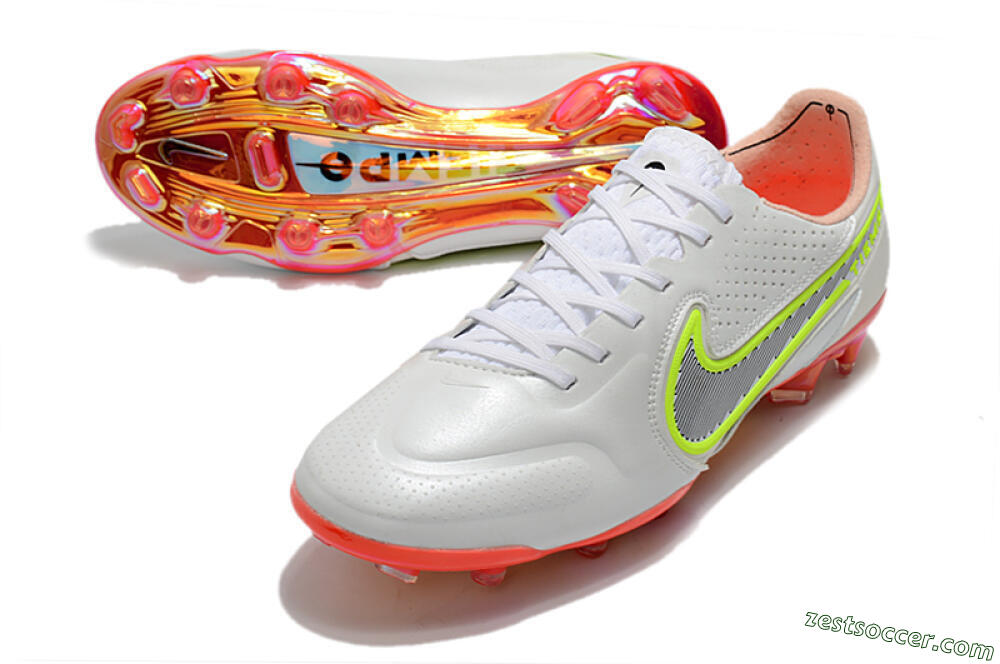 Nike Tiempo Legend 9 Elite FG Low-Tops Soccer Cleats - White/Yellow/Black/Gold 3