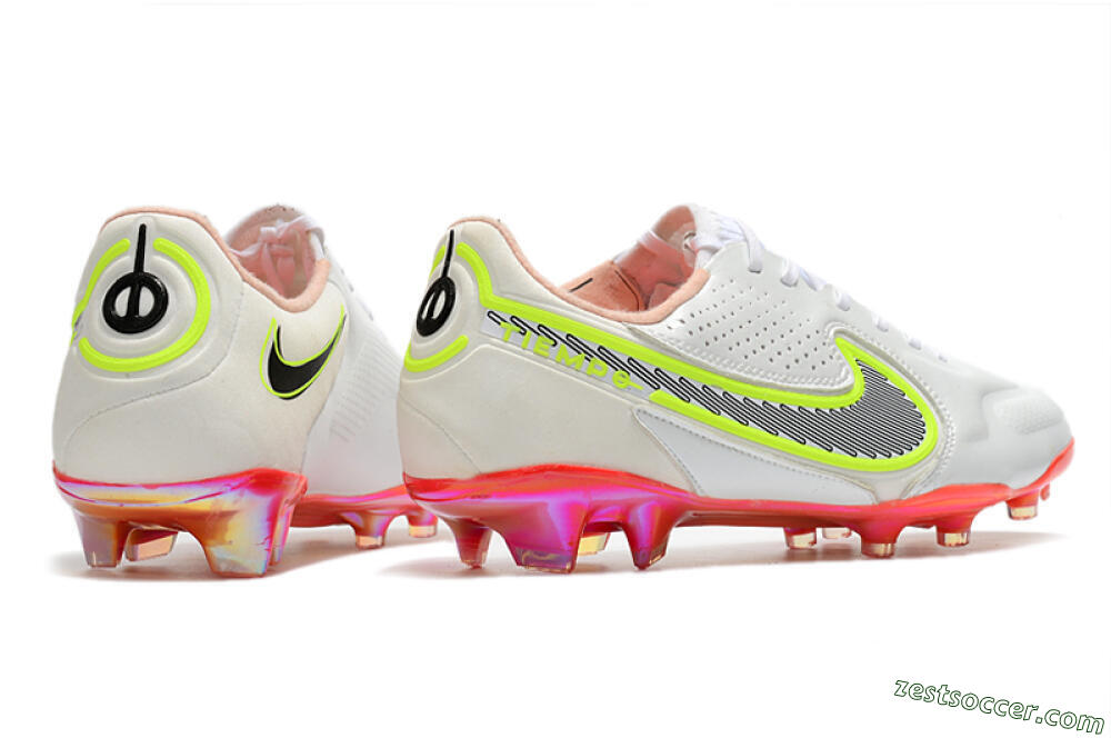 Nike Tiempo Legend 9 Elite FG Low-Tops Soccer Cleats - White/Yellow/Black/Gold 6