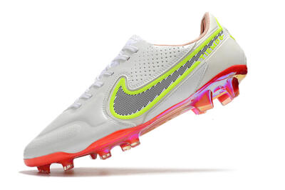 Nike Tiempo Legend 9 Elite FG Low-Tops Soccer Cleats - White/Yellow/Black/Gold