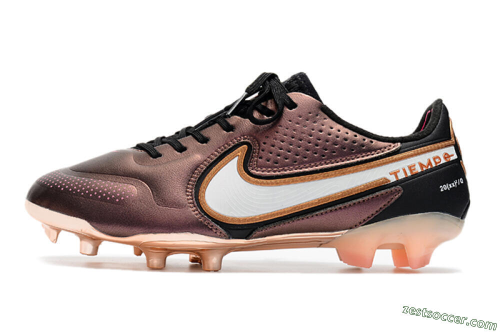 Nike Tiempo Legend 9 Elite FG Low-Tops Soccer Cleats - Gold/White/Black 2