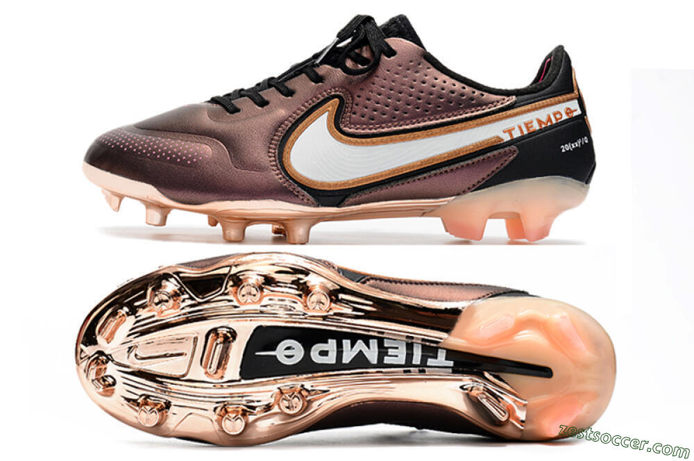 Nike Tiempo Legend 9 Elite FG Low-Tops Soccer Cleats - Gold/White/Black 1
