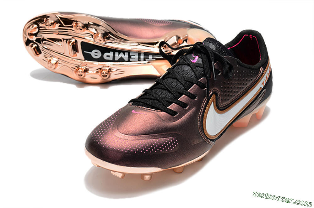 Nike Tiempo Legend 9 Elite FG Low-Tops Soccer Cleats - Gold/White/Black 3