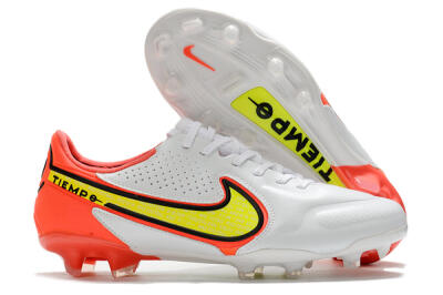 Nike Tiempo Legend 9 Elite FG Low-Tops Soccer Cleats - White/Yellow/Red