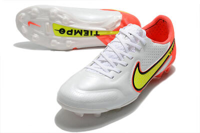 Nike Tiempo Legend 9 Elite FG Low-Tops Soccer Cleats - White/Yellow/Red