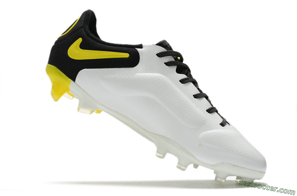 Nike Tiempo Legend 9 Elite FG Low-Tops Soccer Cleats - White/Yellow/Black 4