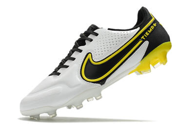Nike Tiempo Legend 9 Elite FG Low-Tops Soccer Cleats - White/Yellow/Black