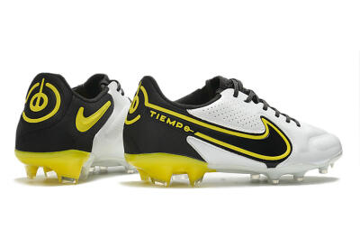 Nike Tiempo Legend 9 Elite FG Low-Tops Soccer Cleats - White/Yellow/Black