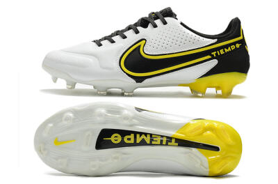 Nike Tiempo Legend 9 Elite FG Low-Tops Soccer Cleats - White/Yellow/Black