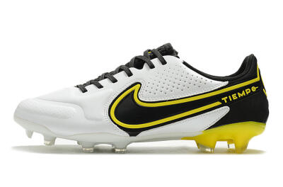 Nike Tiempo Legend 9 Elite FG Low-Tops Soccer Cleats - White/Yellow/Black