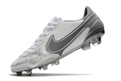 Nike Tiempo Legend 9 Elite FG Low-Tops Soccer Cleats - White/Grey/Silver