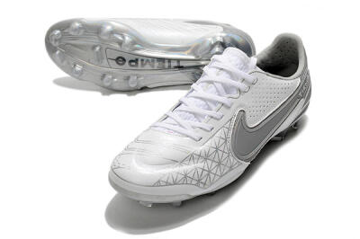 Nike Tiempo Legend 9 Elite FG Low-Tops Soccer Cleats - White/Grey/Silver