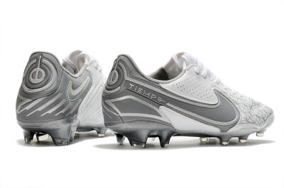 Nike Tiempo Legend 9 Elite FG Low-Tops Soccer Cleats - White/Grey/Silver